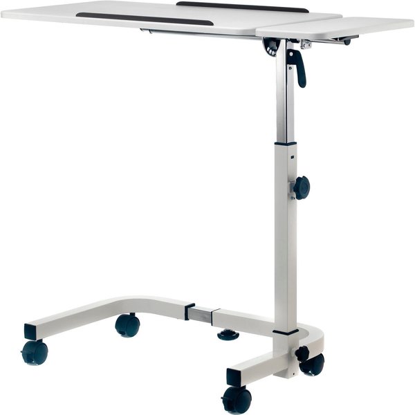 Global Industrial Mobile Laptop Cart, 15-3/4 D X 30 in W X 27-3/8 - 40 in H, White, Steel 436966WH